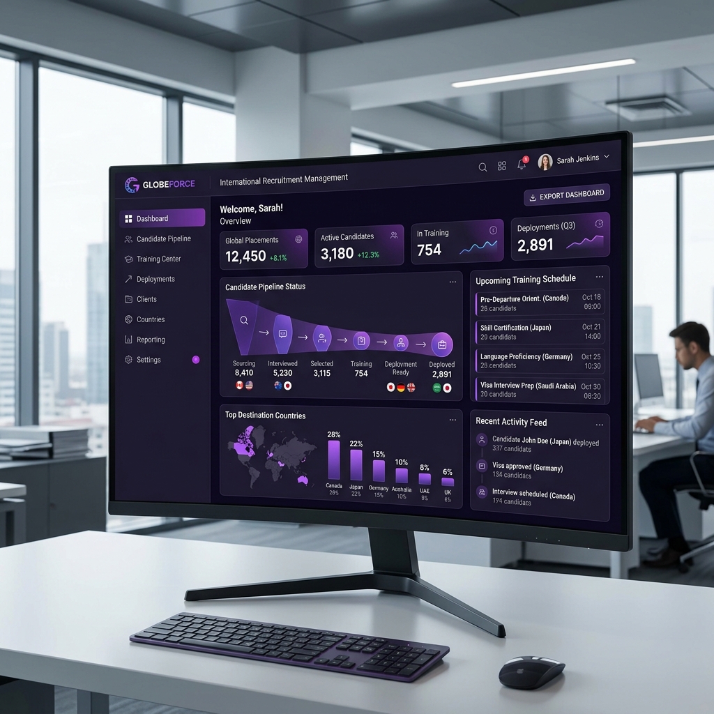 TNT HRM Export interface mockup